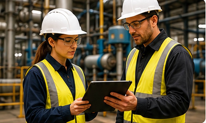 Inspección de seguridad en planta industrial